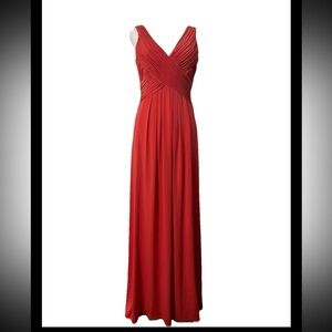 Sangria Coral Long Evening Dress Wedding Guest, Homecoming Dance, Event Size 6